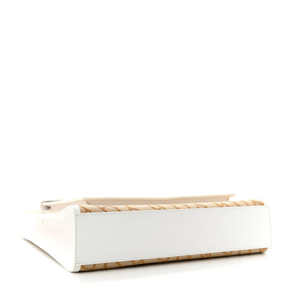 Burberry Monogram Canvas Smooth Calfskin Medium Pocket Bag White Beige 4 of 12