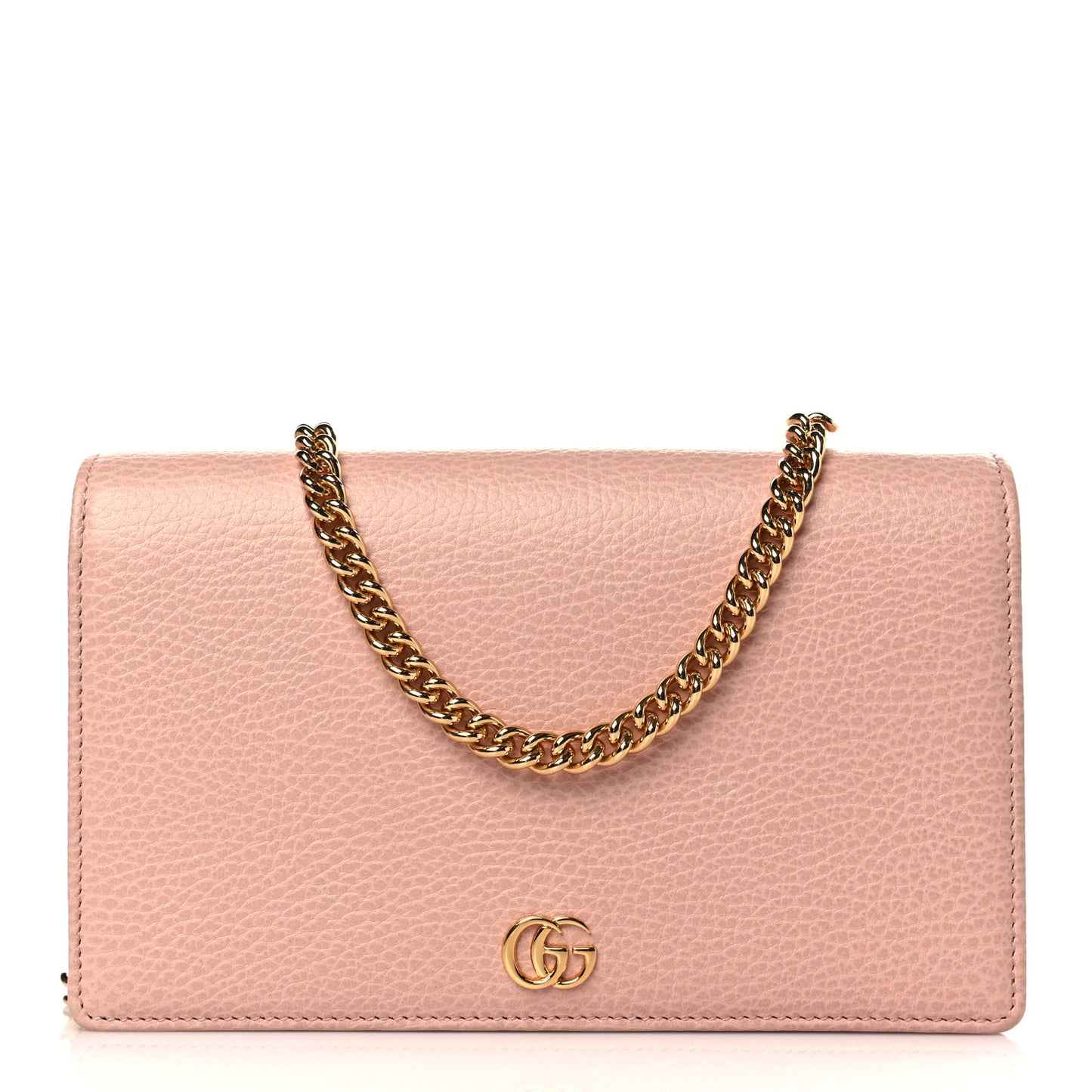 Dollar Calfskin Mini GG Marmont Chain Wallet Perfect Pink