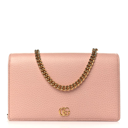 Gucci Dollar Calfskin Mini GG Marmont Chain Wallet Perfect Pink 1 of 9