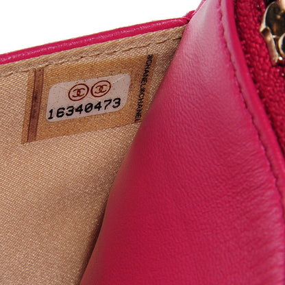 Chanel Lambskin Camellia Wallet on Chain WOC Dark Pink 8 of 8