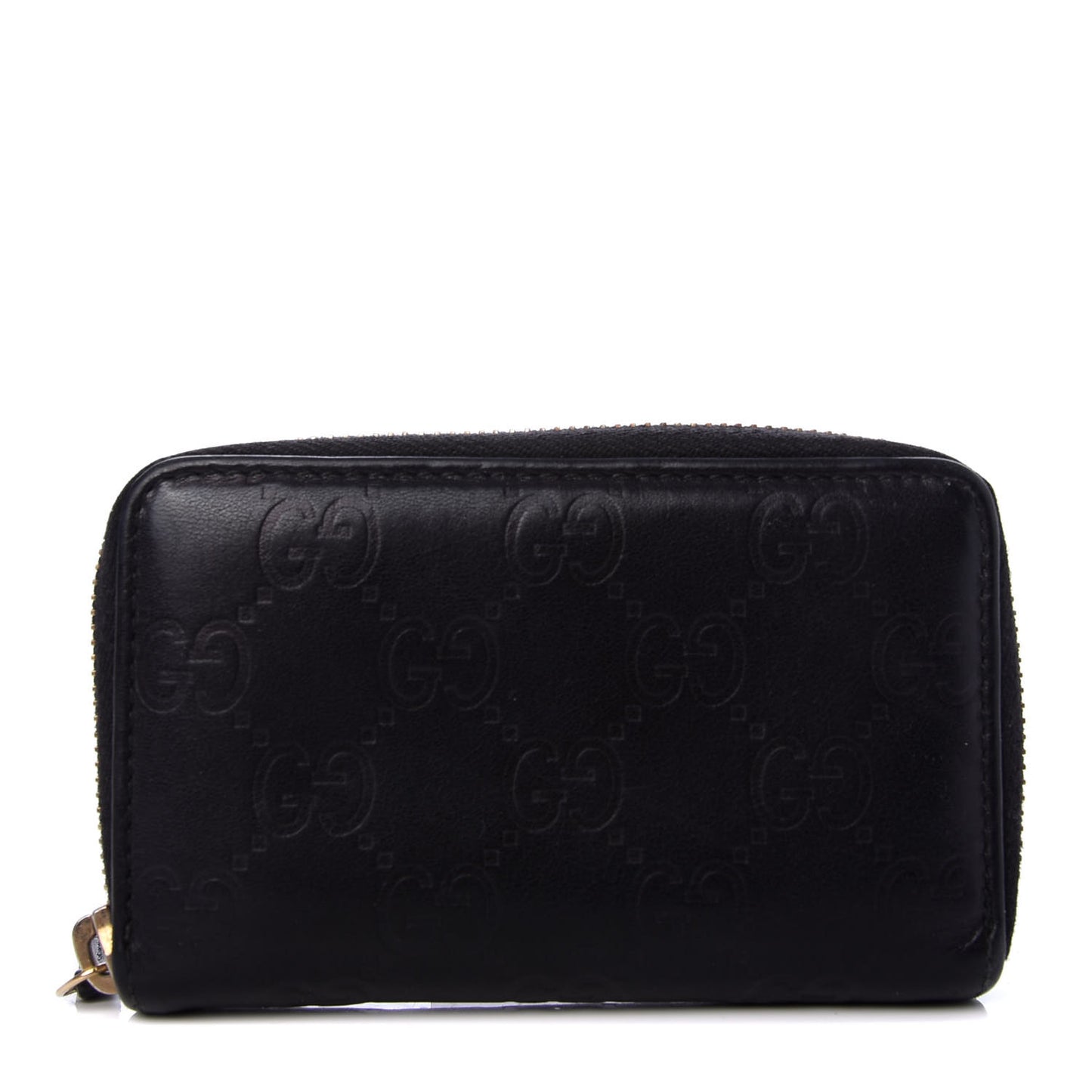 Guccissima Zip Around Card Case Black