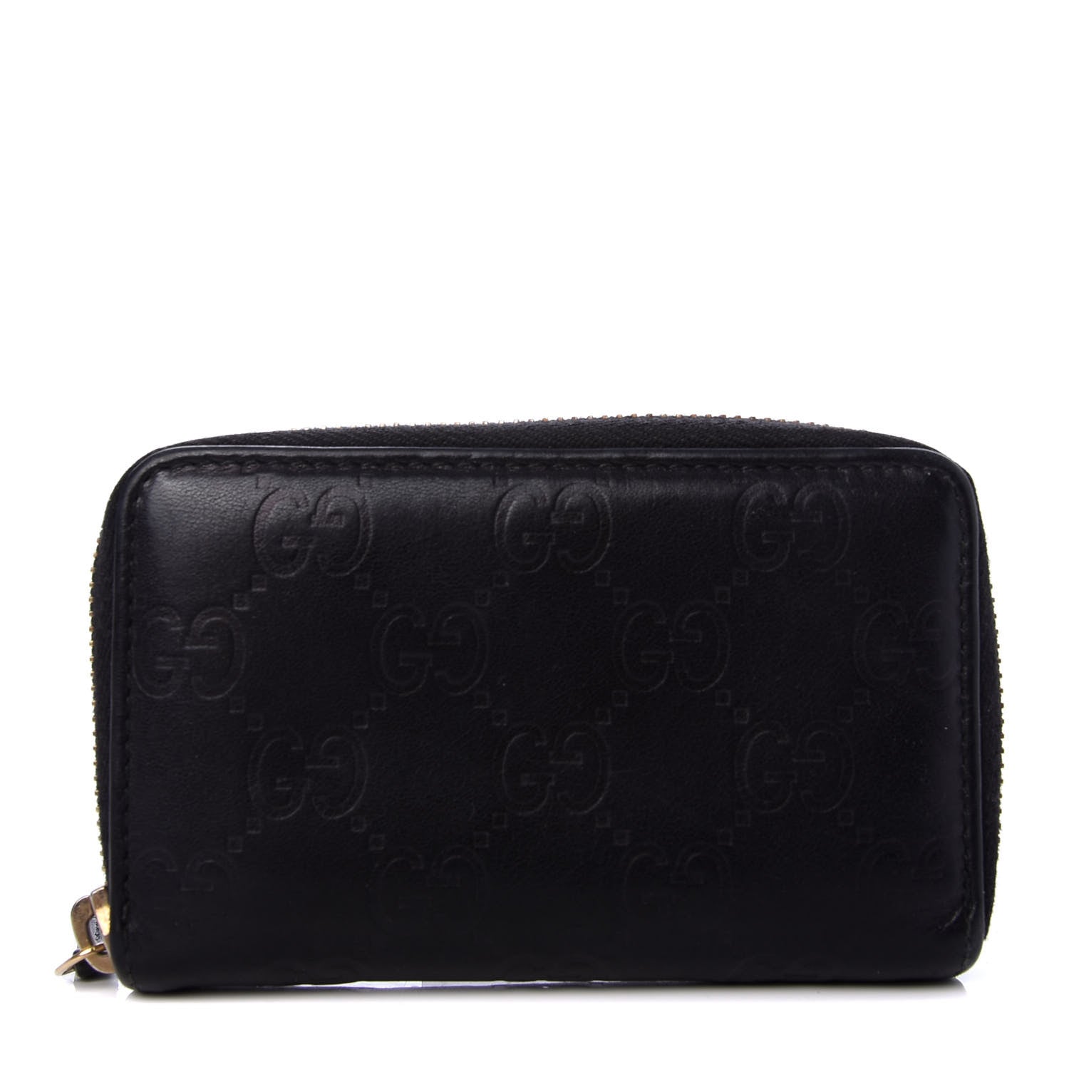 Gucci Guccissima Zip Around Card Case Black 1 of 7