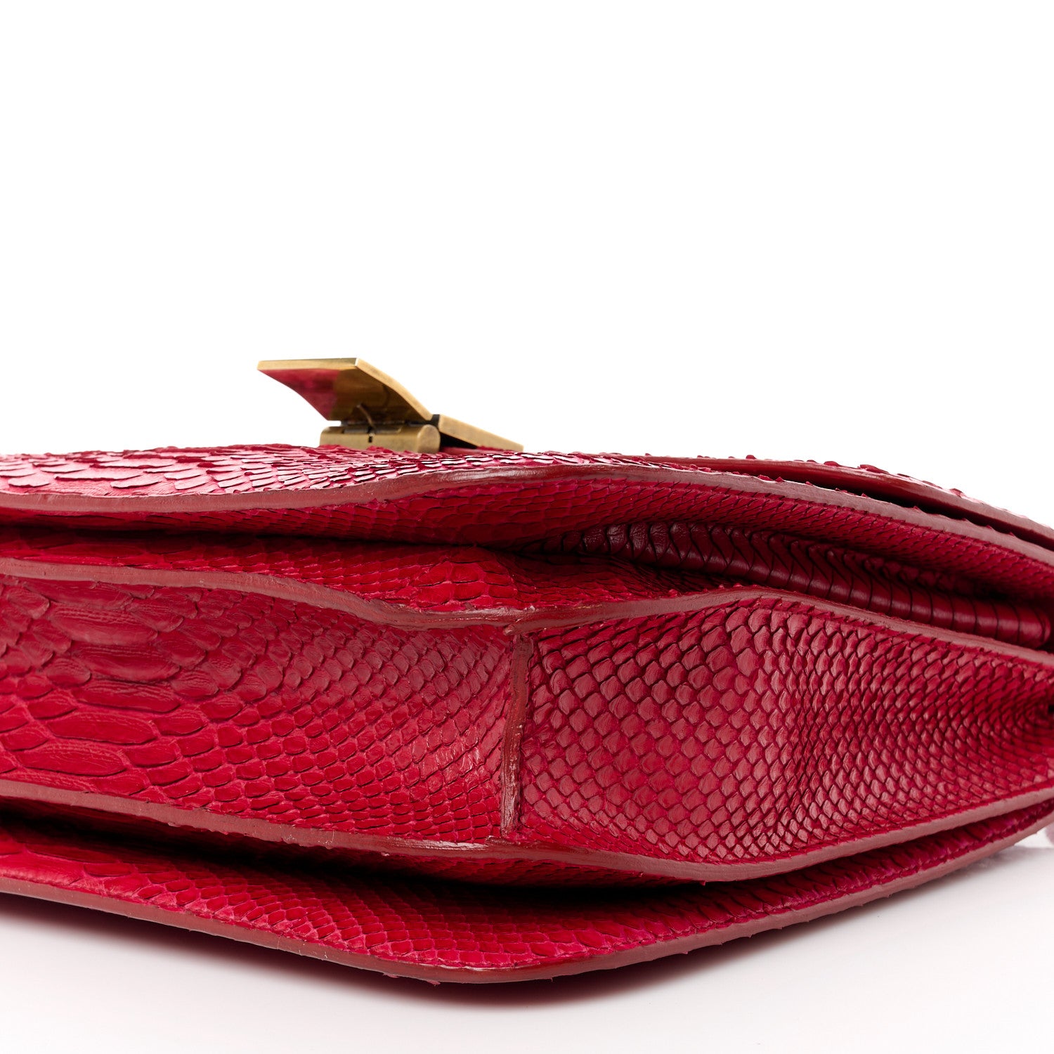 Celine Snakeskin Medium Classic Box Flap Red 11 of 15
