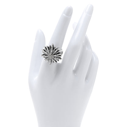David Yurman Sterling Silver Diamond 25mm Starburst Ring 57 8 2 of 4