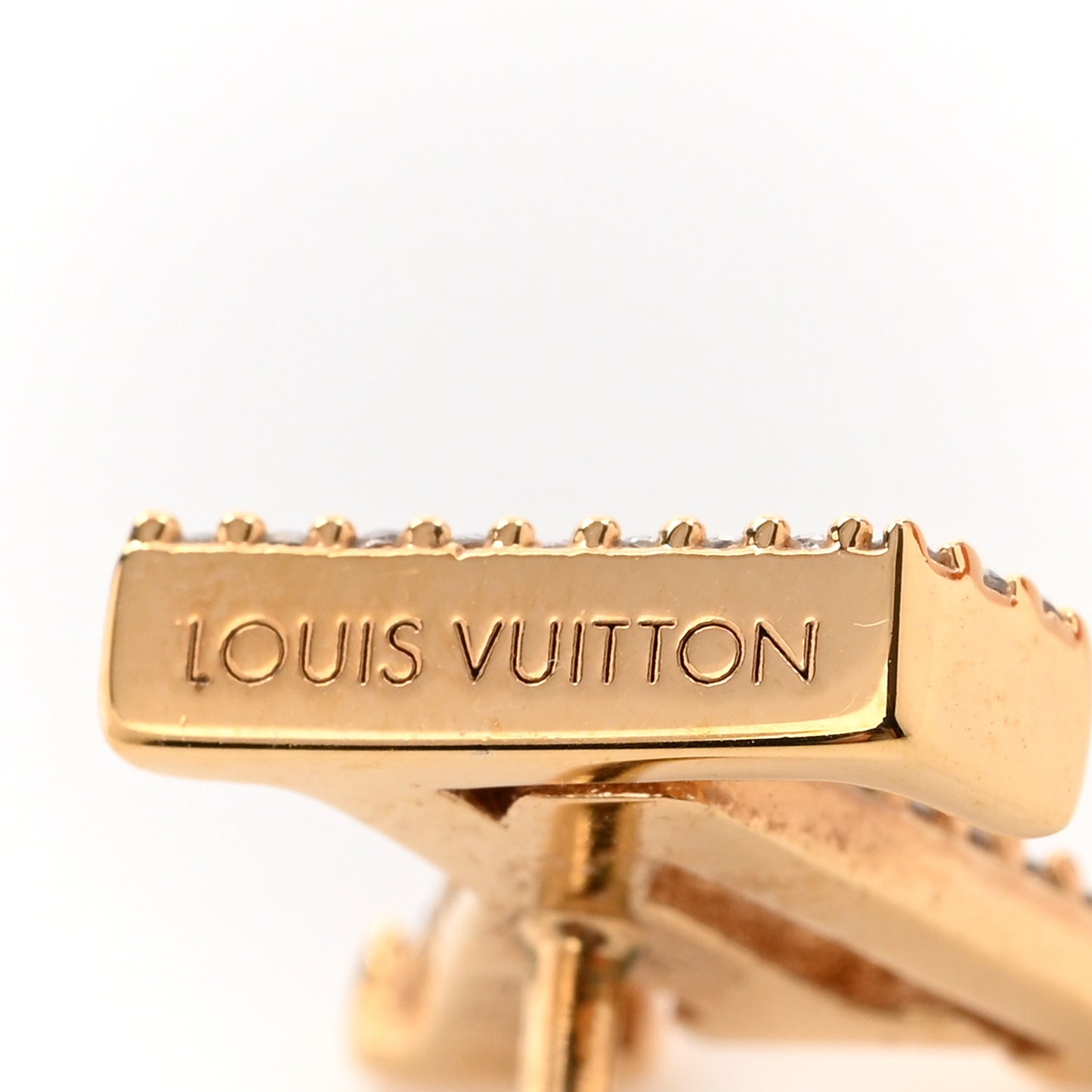 Metal Crystal LV Iconic Earrings Gold