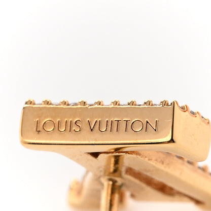 Louis Vuitton Metal Crystal LV Iconic Earrings Gold 4 of 6
