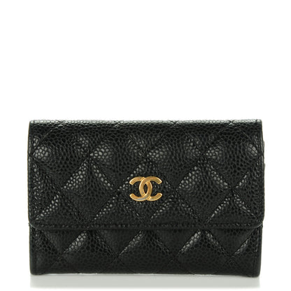 Chanel Caviar Quilted Flap Card Holder Black 1 of 8