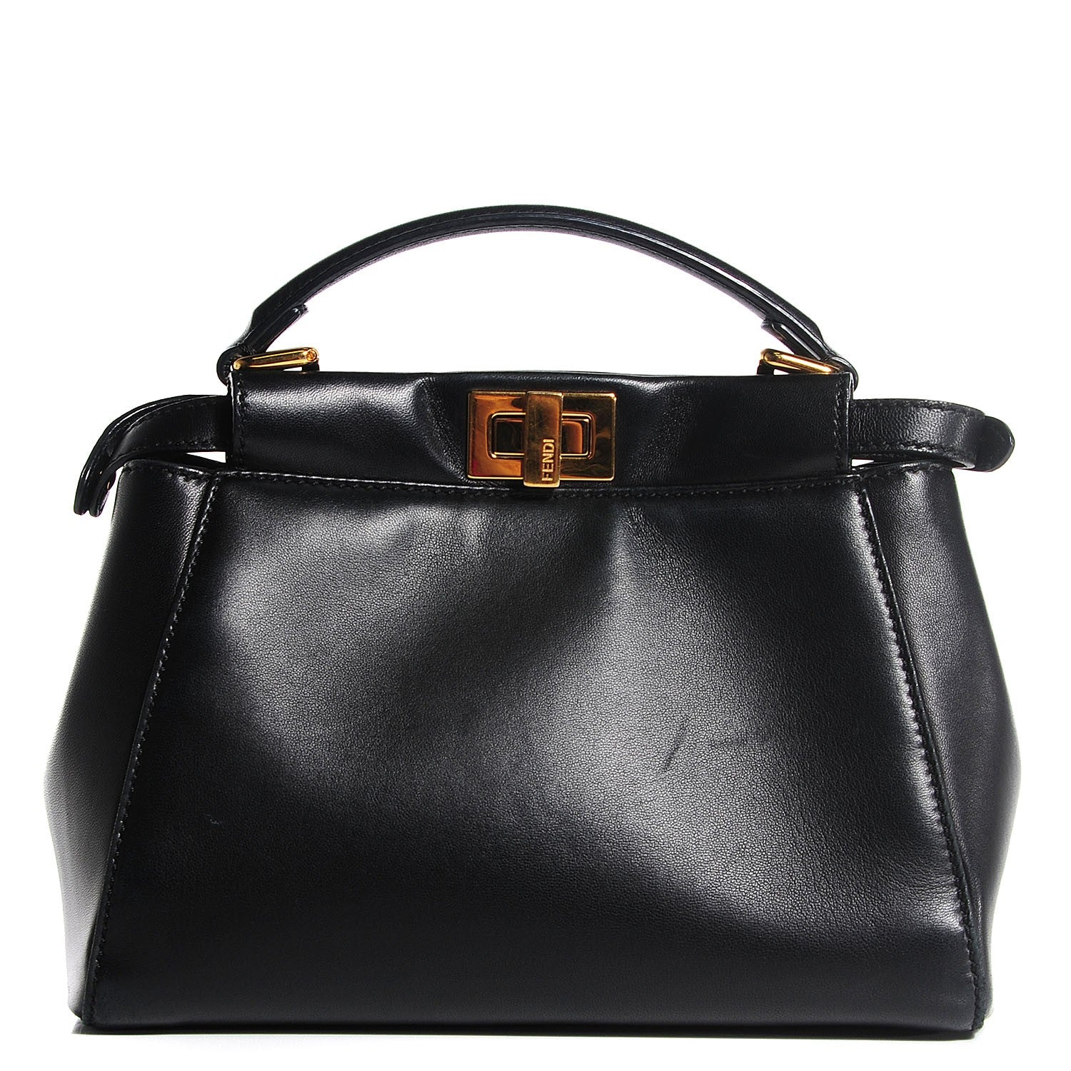 Fendi Nappa Mini Peekaboo Iconic Satchel Black 1 of 16