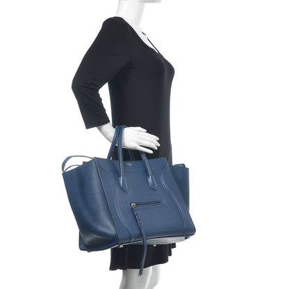 Celine Grained Calfskin Medium Phantom Luggage Deepsea 2 of 12