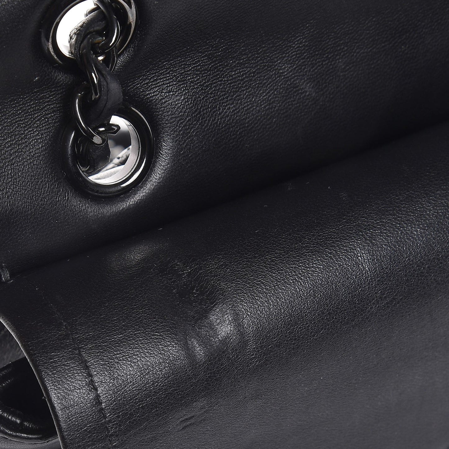 Lambskin Chevron Quilted Medium Double Flap So Black