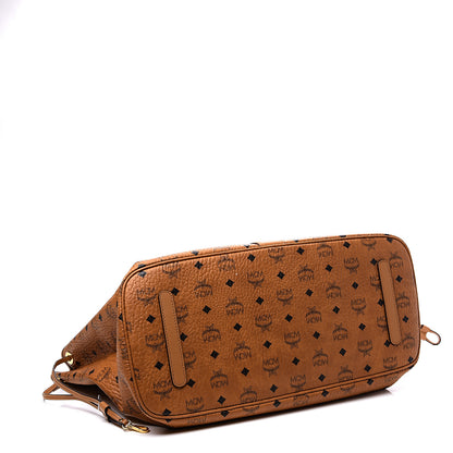 MCM Visetos Large Liz Reversible Shopper Tote Cognac 4 of 9