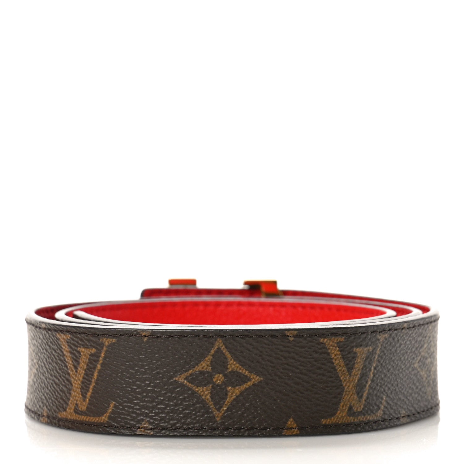 Louis Vuitton Monogram 30mm LV Initiales Reversible Belt 80 32 Coquelicot 2 of 6