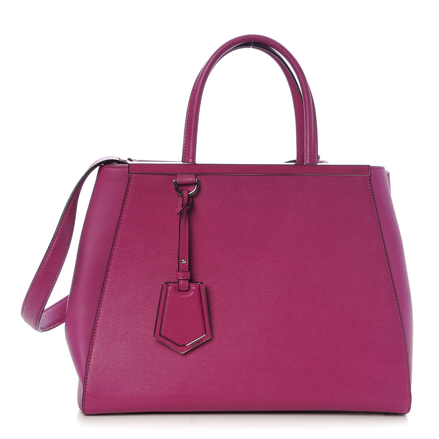 Fendi Vitello Elite Medium 2Jours Tote Magenta 1 of 6
