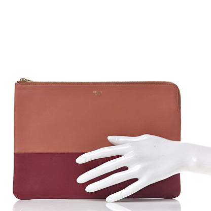 Celine Lambskin Bi-Color Solo Clutch Pouch Terracotta 2 of 12