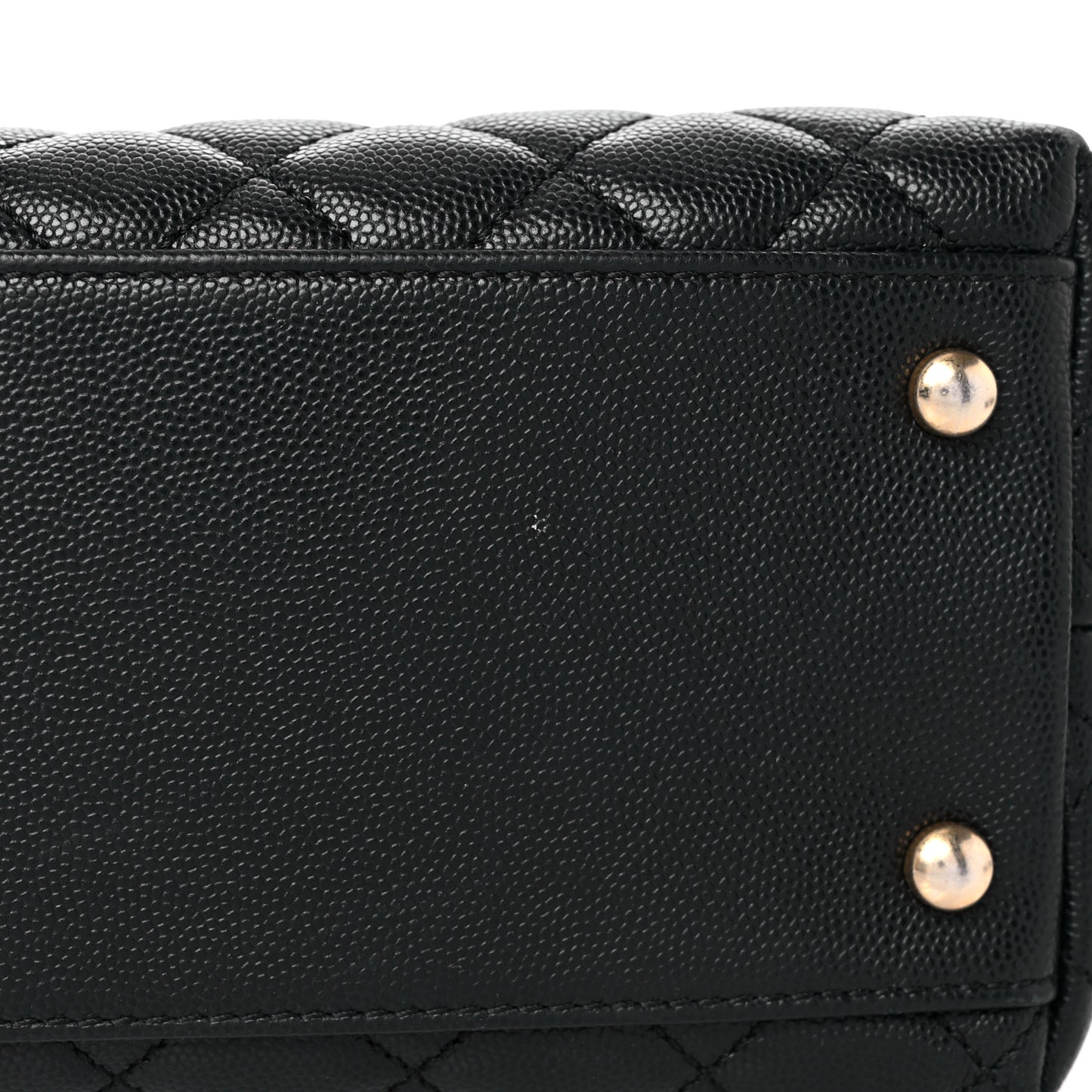 Caviar Lizard Quilted Medium Coco Handle Flap Black