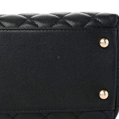 Chanel Caviar Lizard Quilted Medium Coco Handle Flap Black 14 of 16