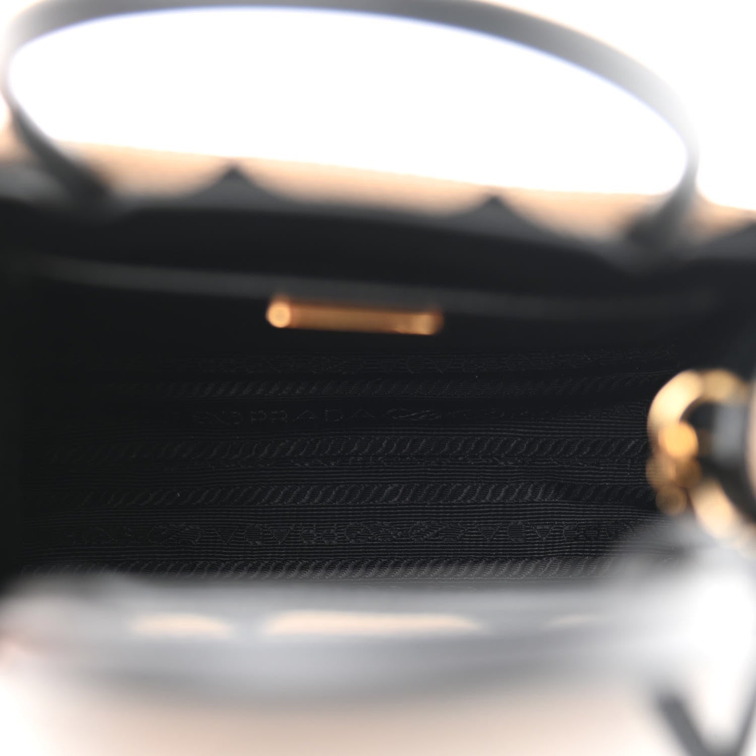 Prada Jacquard Saffiano Triangolo Symbole Embroidered Micro Tote Black Corda 5 of 9