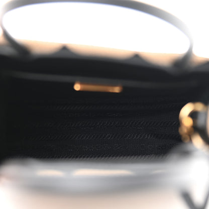 Prada Jacquard Saffiano Triangolo Symbole Embroidered Micro Tote Black Corda 5 of 9