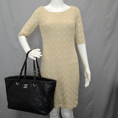 Chanel Glazed Calfskin Large On The Road Tote Black 2 of 10