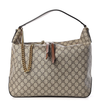 Gucci GG Supreme Monogram Large Linea A Hobo Light Brown 1 of 7