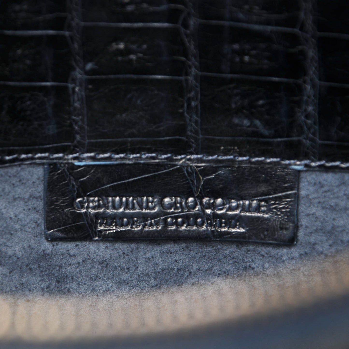 Crocodile Executive Double Zip Tote Navy