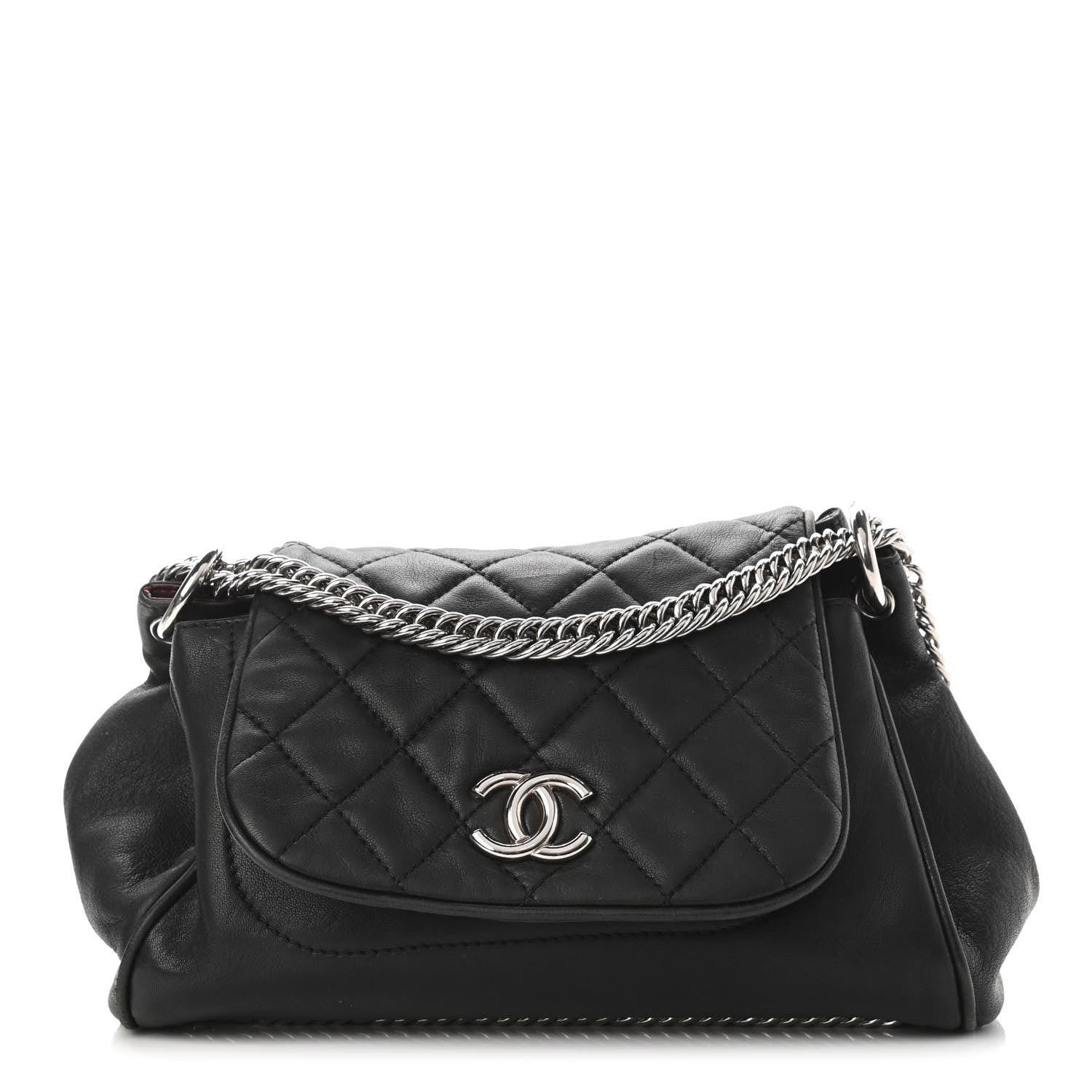 Chanel Sheepskin Quilted Accordion Flap Black 1 of 9