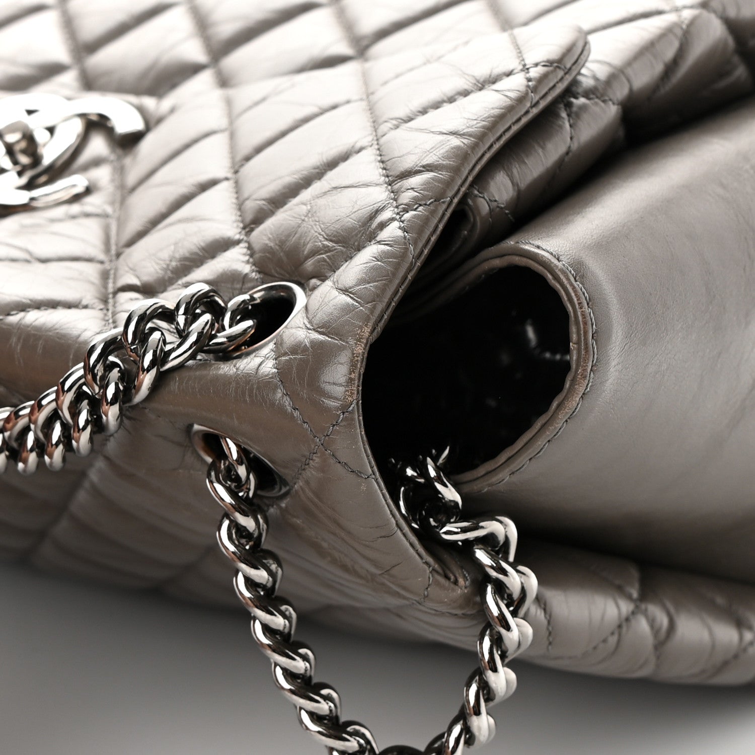 Chanel Aged Calfskin Medium Lady Pearly Flap Grey 15 of 16
