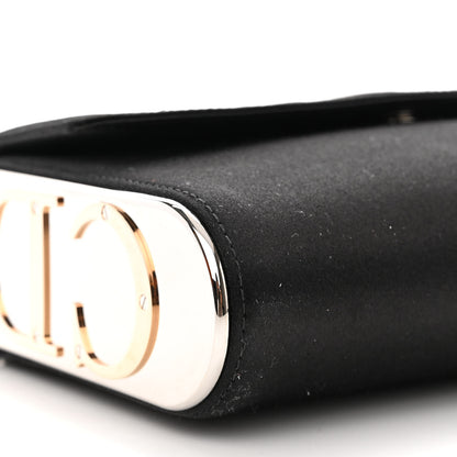 Christian Dior Satin CD Box Clutch with Chain Black 10 of 12