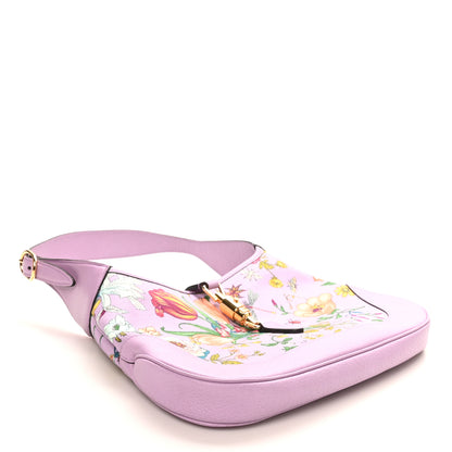 Gucci Canvas Flora Medium Jackie Hobo Lilac 4 of 10