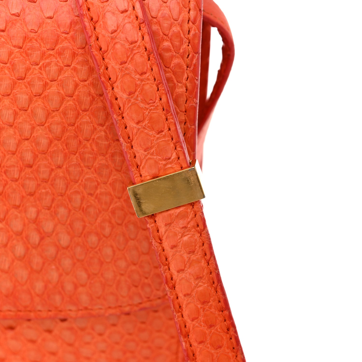 Celine Snakeskin Medium Classic Box Flap Orange 17 of 17