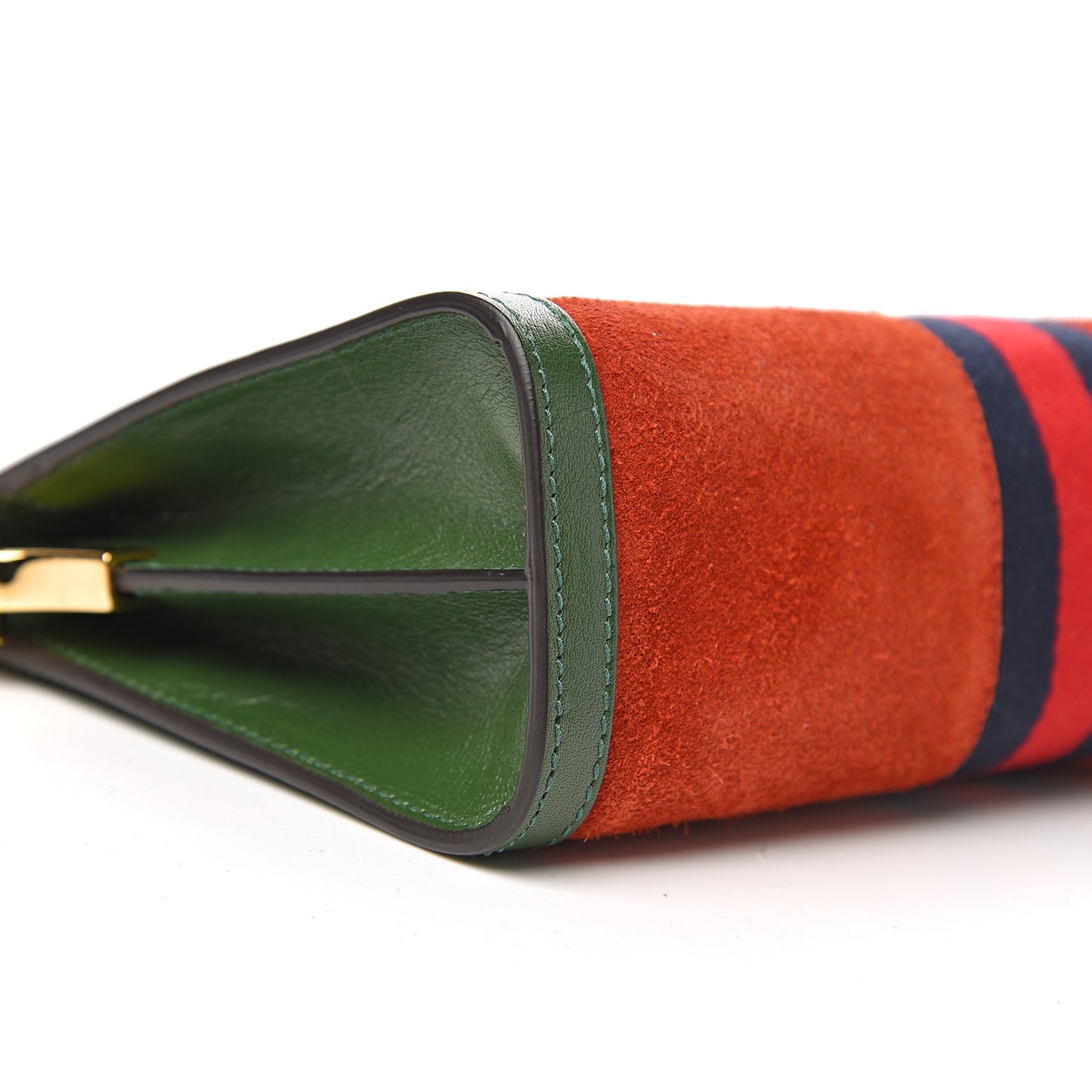 Suede Calfskin GG Web Small Ophidia Chain Shoulder Bag Brown Red Green
