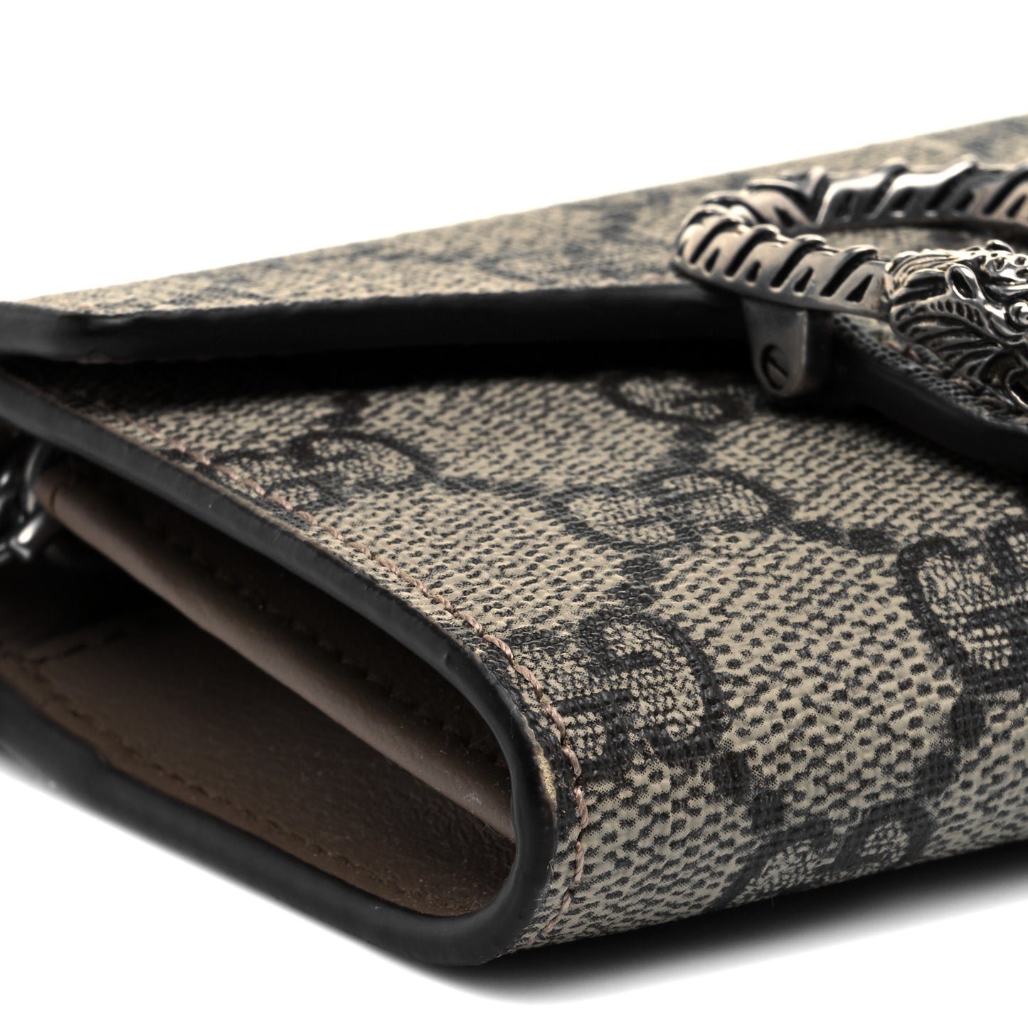 GG Supreme Monogram Dionysus Coin Purse Taupe