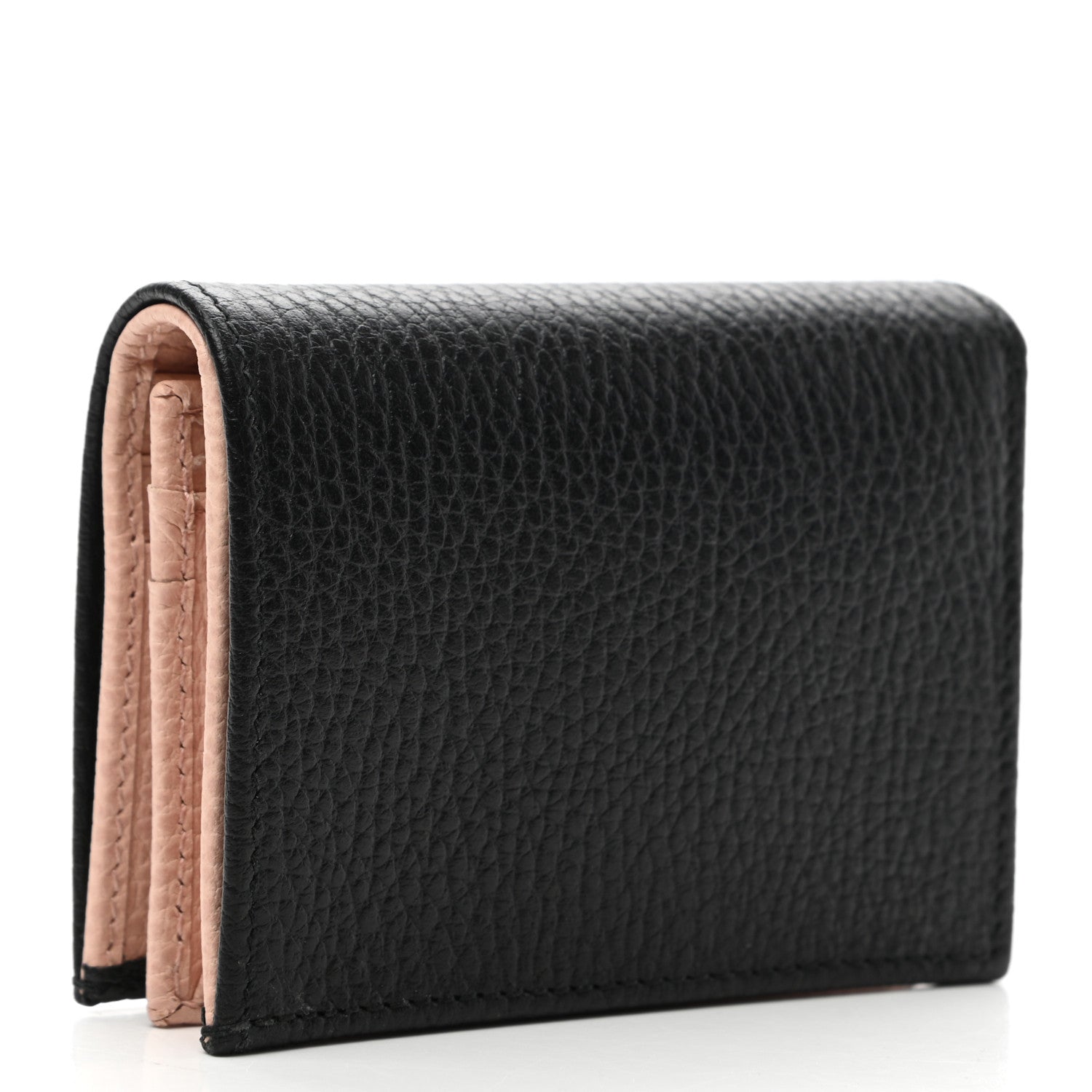 Gucci Calfskin GG Marmont Bow Card Case Black 3 of 7