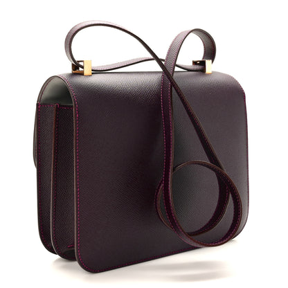 Hermes Epsom Horseshoe Constance 24 Raisin Gris Mouette 4 of 10