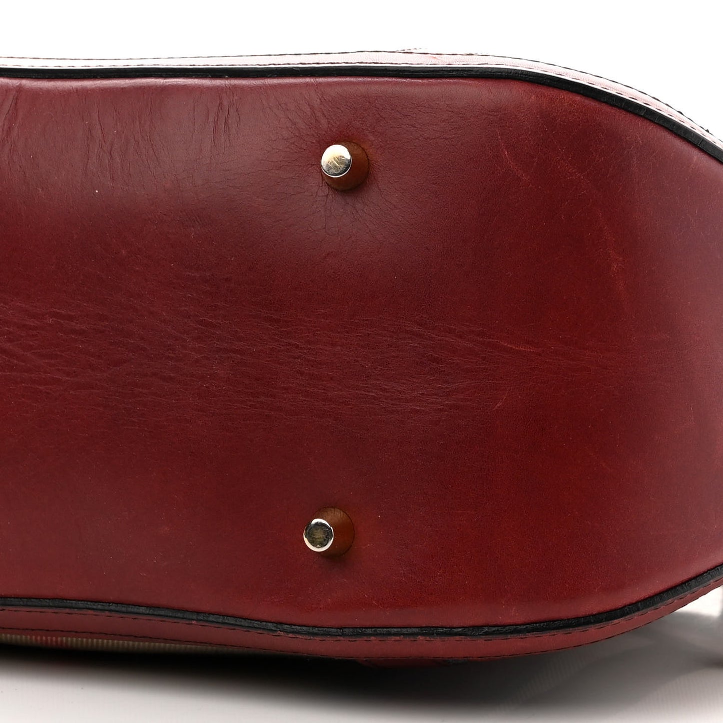 Bridle Calfskin House Check Small Orchard Bowling Bag Deep Claret