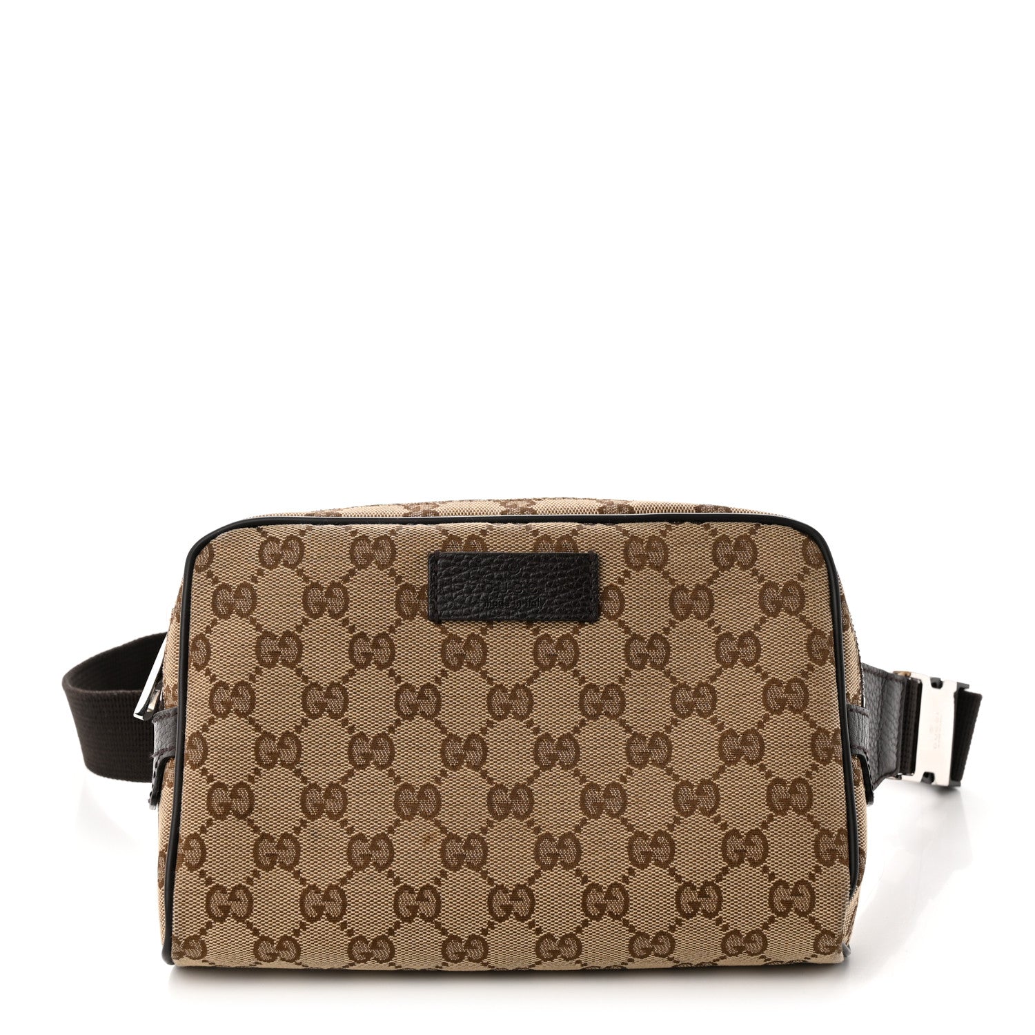 Gucci Monogram Dollar Calfskin Belt Bag Beige Ebony Testa di Moro Marrone Scuro 1 of 10
