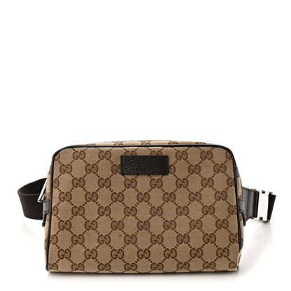 Gucci Monogram Dollar Calfskin Belt Bag Beige Ebony Testa di Moro Marrone Scuro 1 of 10
