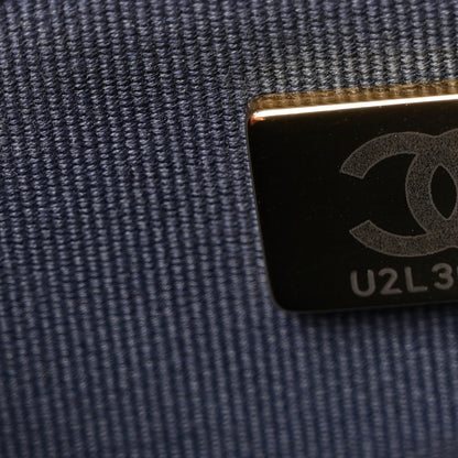 Chanel Denim Printed Wallet On Chain WOC Dark Blue 7 of 10