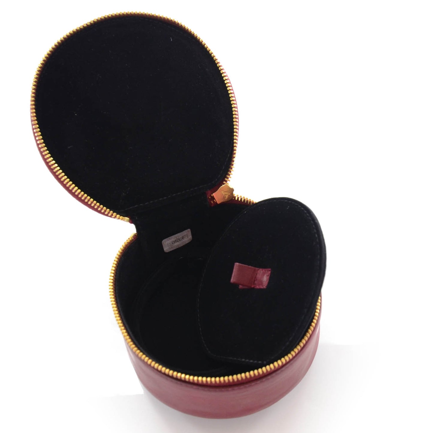 Calfskin Round Jewelry Travel Case