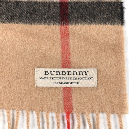 Burberry Cashmere Nova Check Fringe Scarf Camel 4 of 4