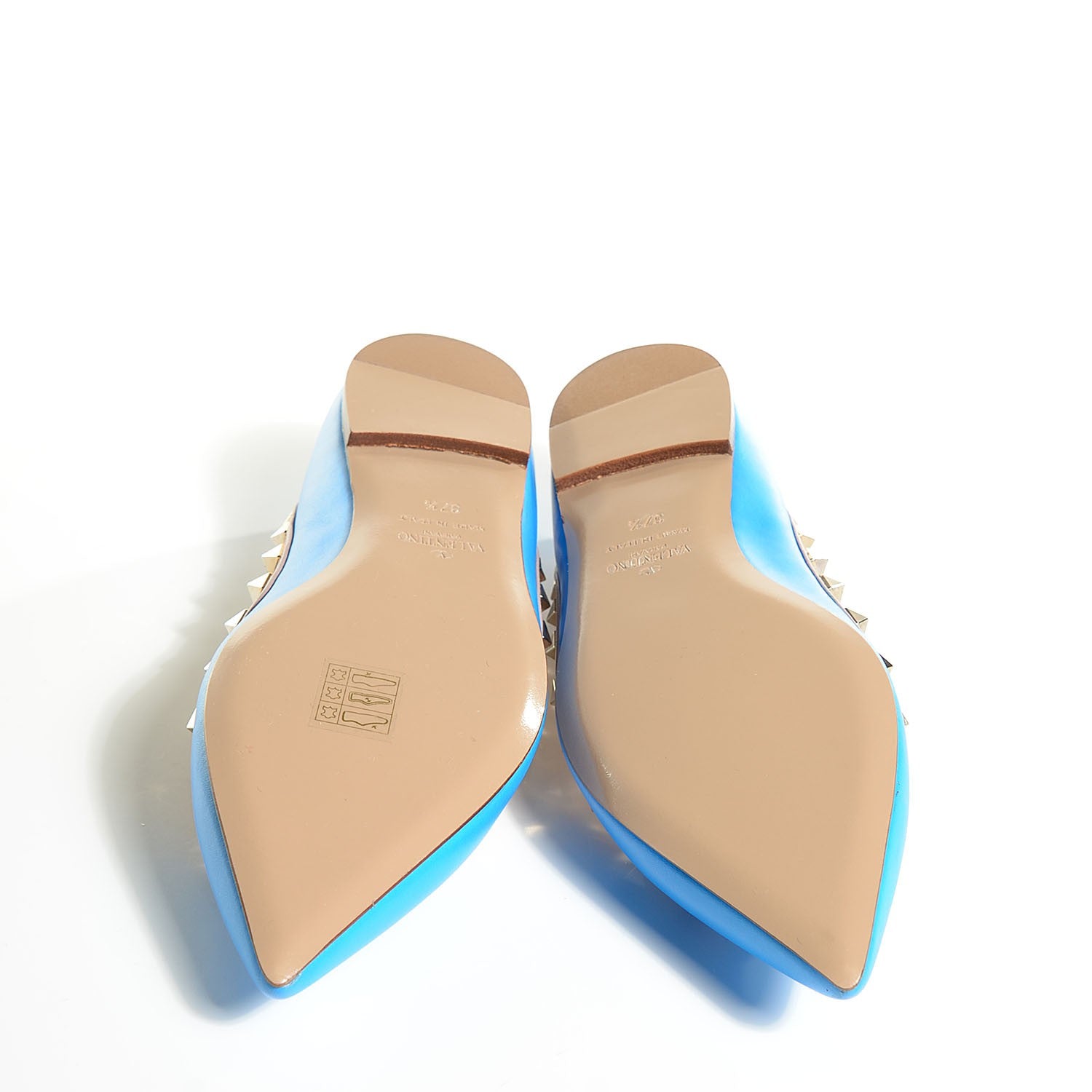 Valentino Garavani Nappa Rockstud Ballerina Flats 37.5 Parrot Poudre 5 of 8