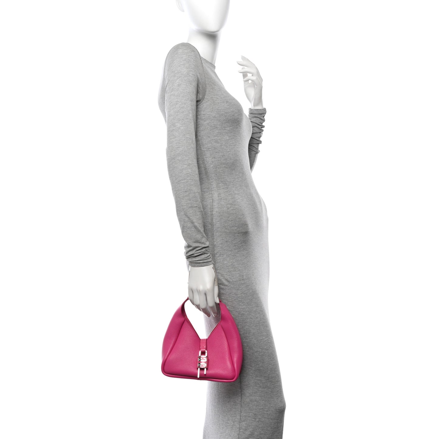 Grained Calfskin Mini G-Lock Hobo Neon Pink