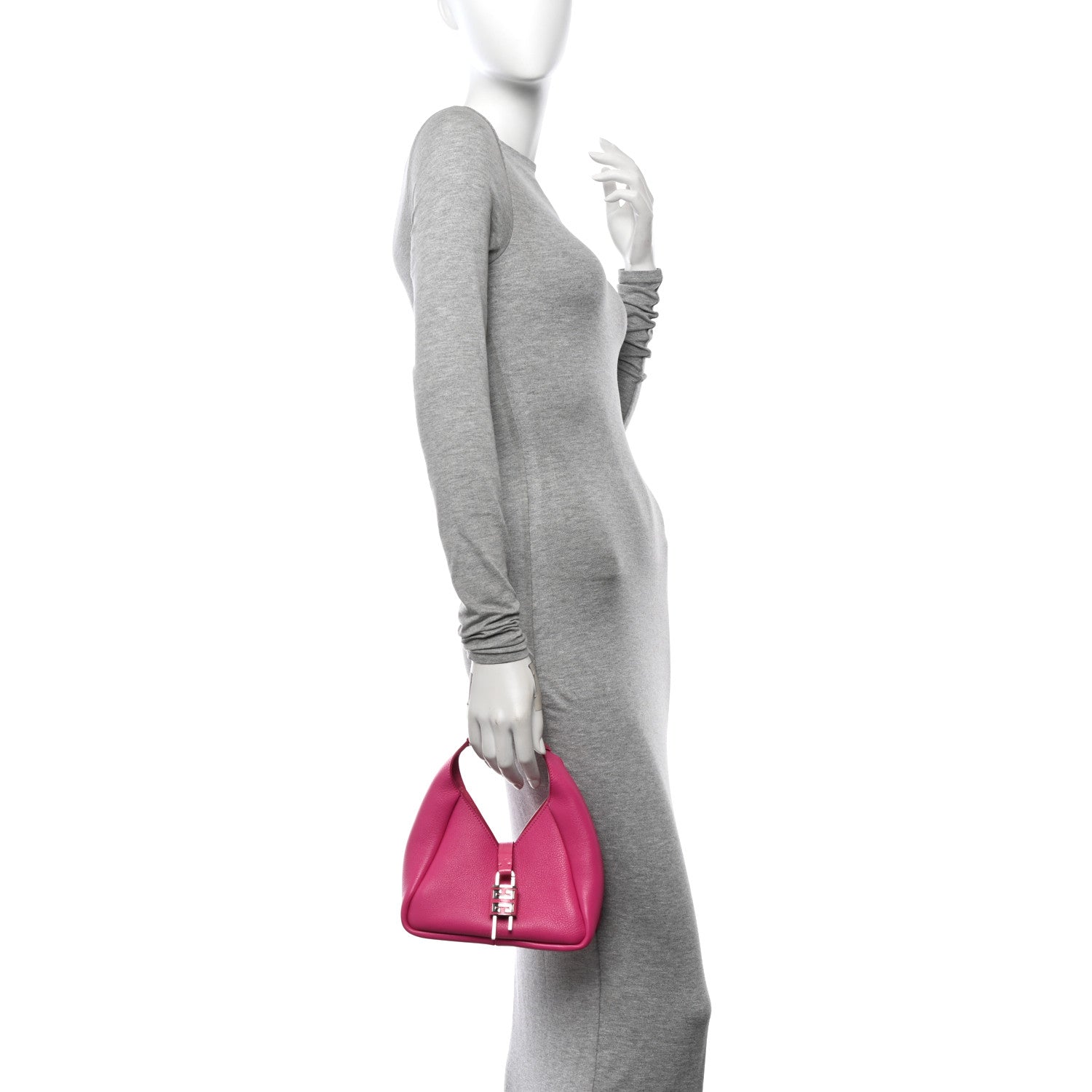 Givenchy Grained Calfskin Mini G-Lock Hobo Neon Pink 2 of 9