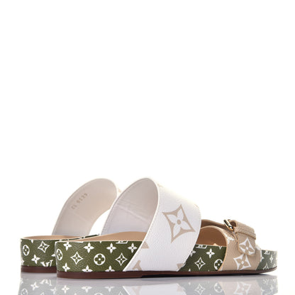 Louis Vuitton Monogram Giant Bom Dia Flat Mule Sandals 38 White Moka 4 of 9