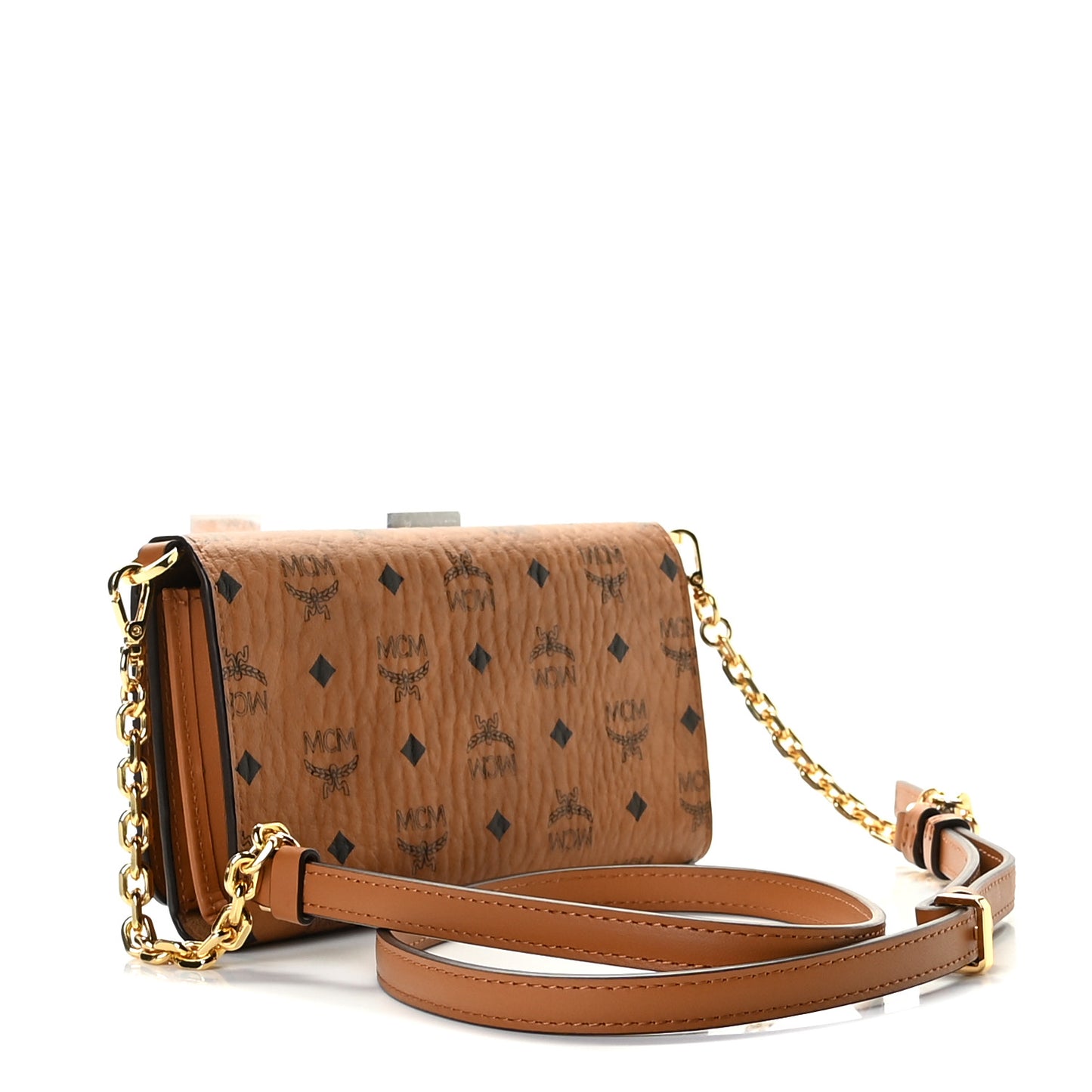 Visetos Chain Wallet Crossbody Cognac