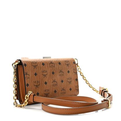 MCM Visetos Chain Wallet Crossbody Cognac 2 of 10