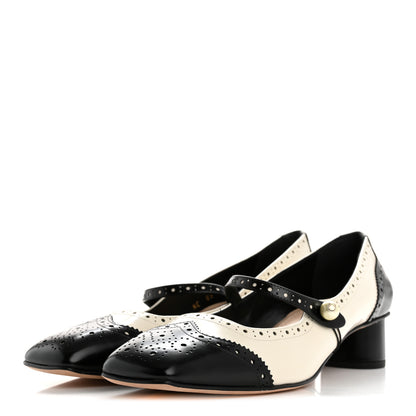 Christian Dior Calfskin Spectadior Square Mary Jane Pumps 39.5 Black White 4 of 9