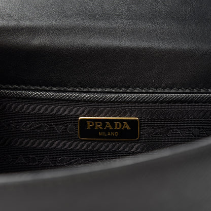 Prada Saffiano Soft Calfskin Chain Crossbody Bag Black 8 of 11