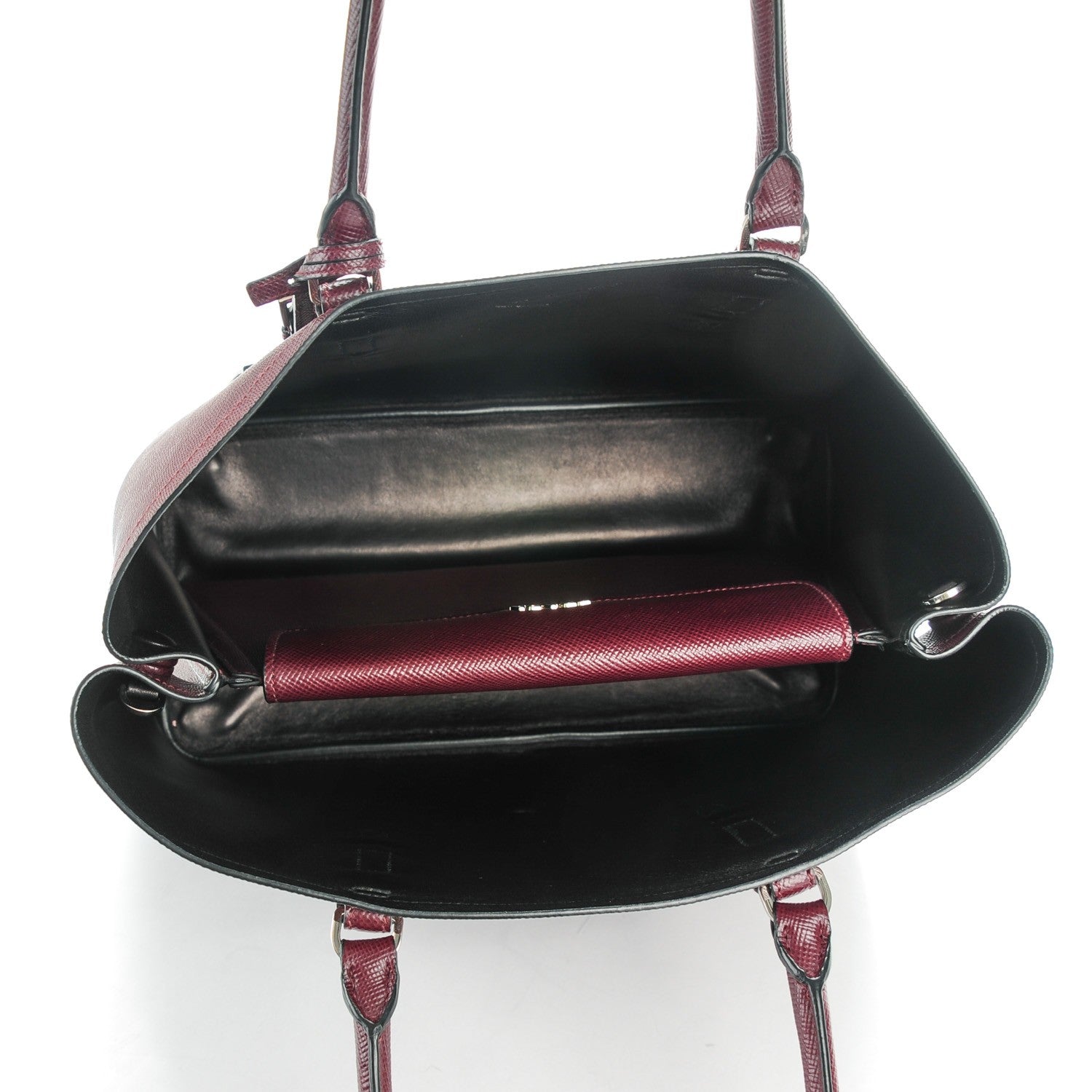 Prada Saffiano Cuir Medium Double Handle Tote Granato 5 of 7