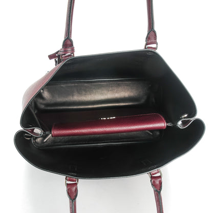 Prada Saffiano Cuir Medium Double Handle Tote Granato 5 of 7